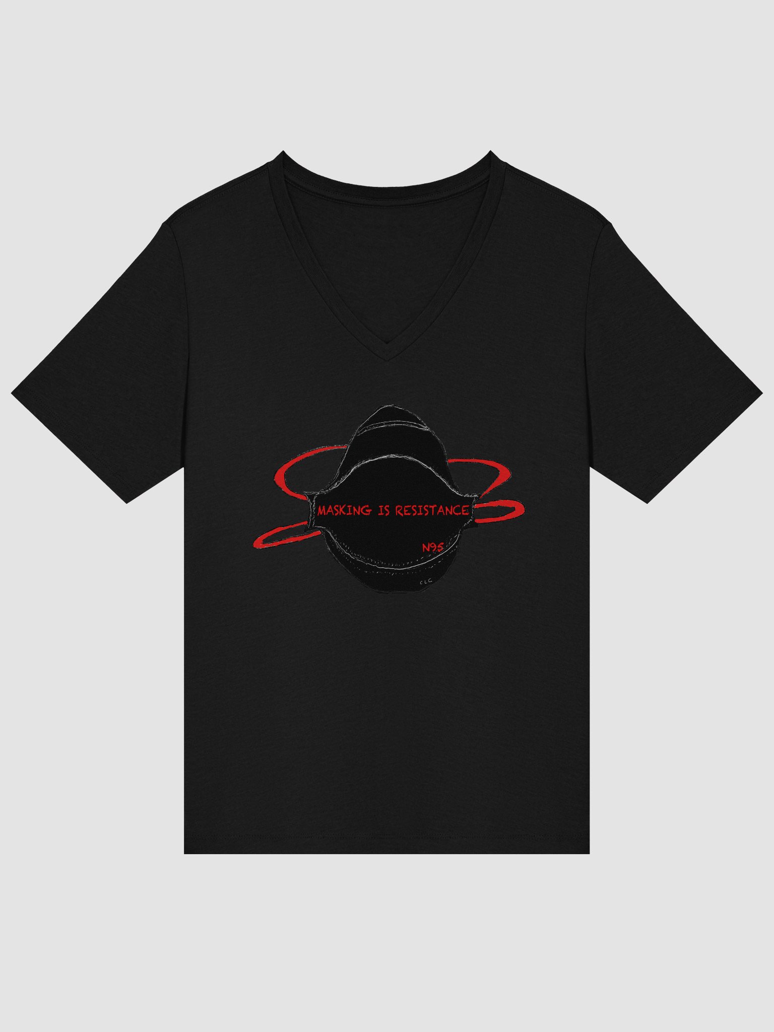 Masking Is Resistance Relaxed V-Neck Tee product image (13)