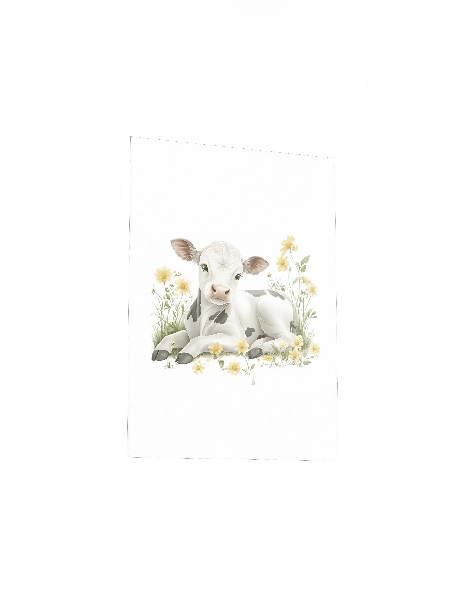 Holstein Cow in Yellow Wildflowers Farmhouse Nursery Print product image (4)