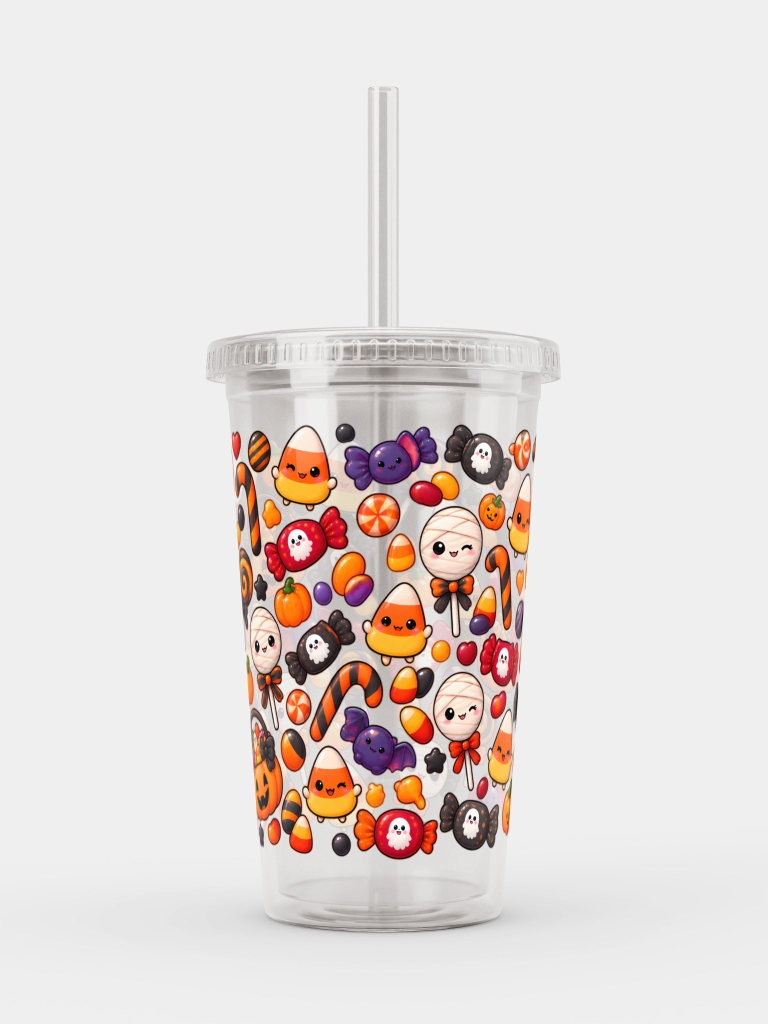 Trick-or-Treat Candy Theme Clear Dual Wall Tumbler 16 Oz (473 ml) product image (1)