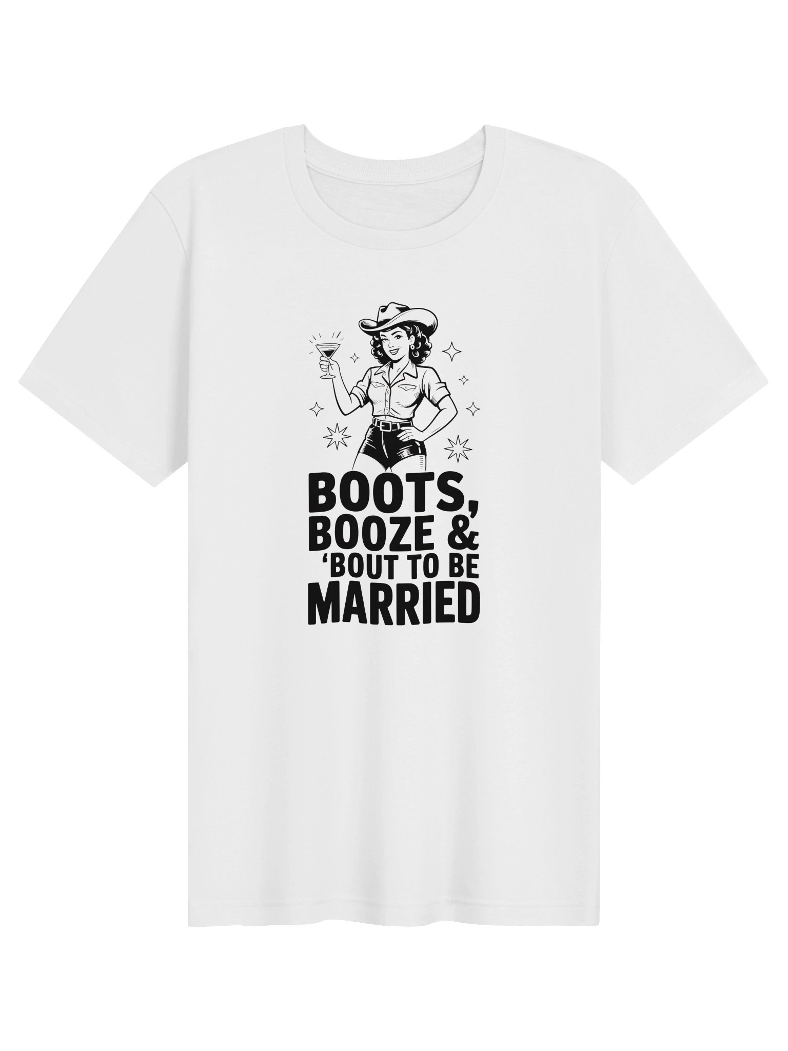 Boots, Booze & ’Bout to Be Married Bachelorette T-Shirt product image (2)