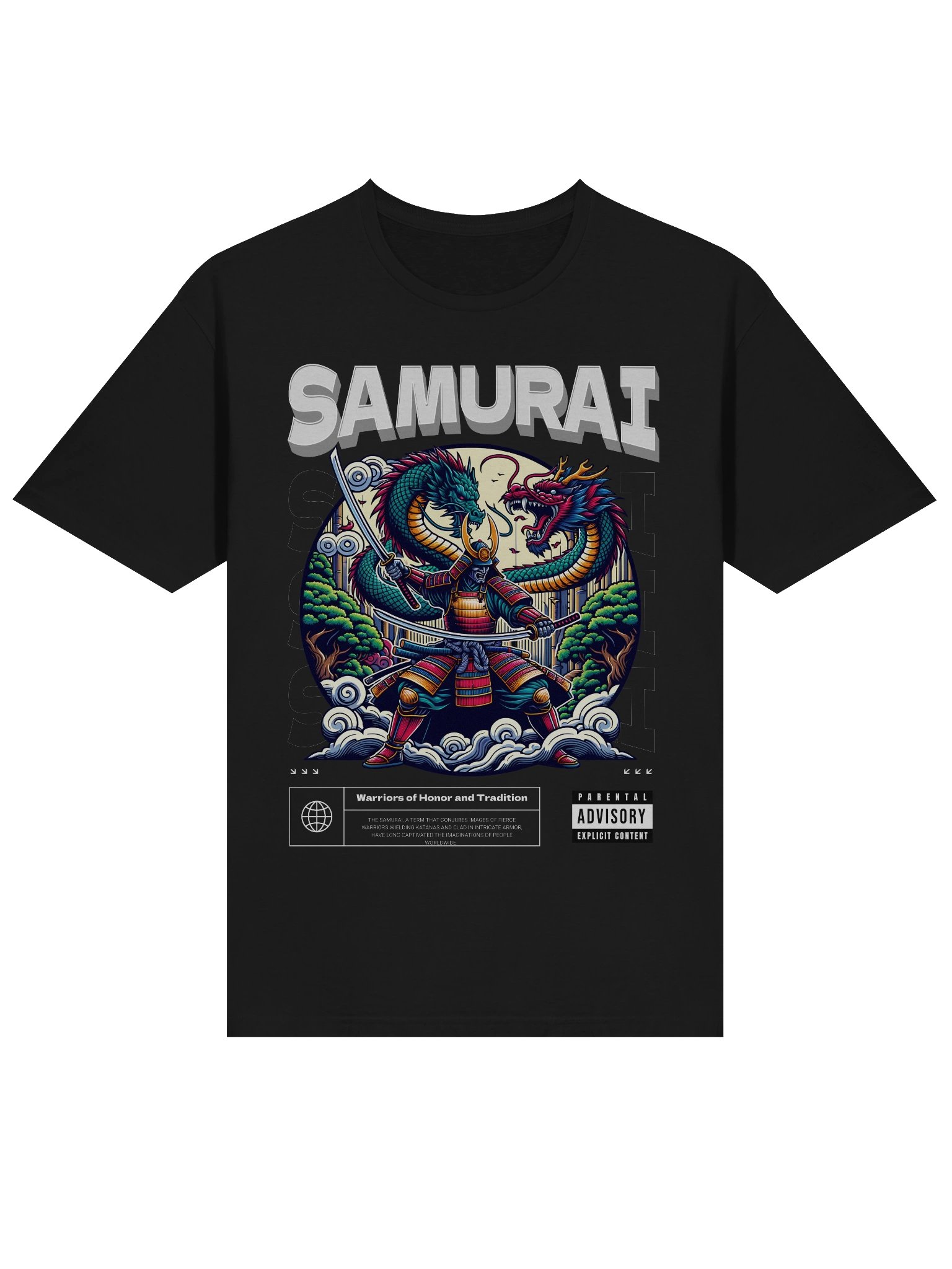 Samurai Dragon Warriors of Honor T-Shirt - Gildan Softstyle product image (2)