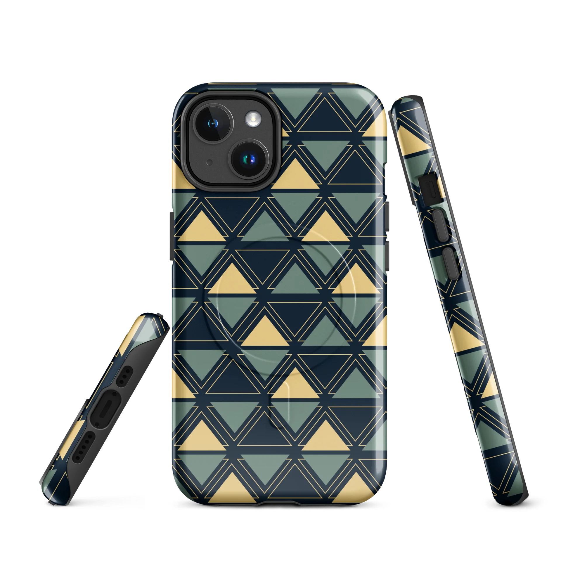 Triangulated Night iPhone 17 Tough MagSafe Case - Shockproof Dual-Layer Geometric Protective Cover product image (1)