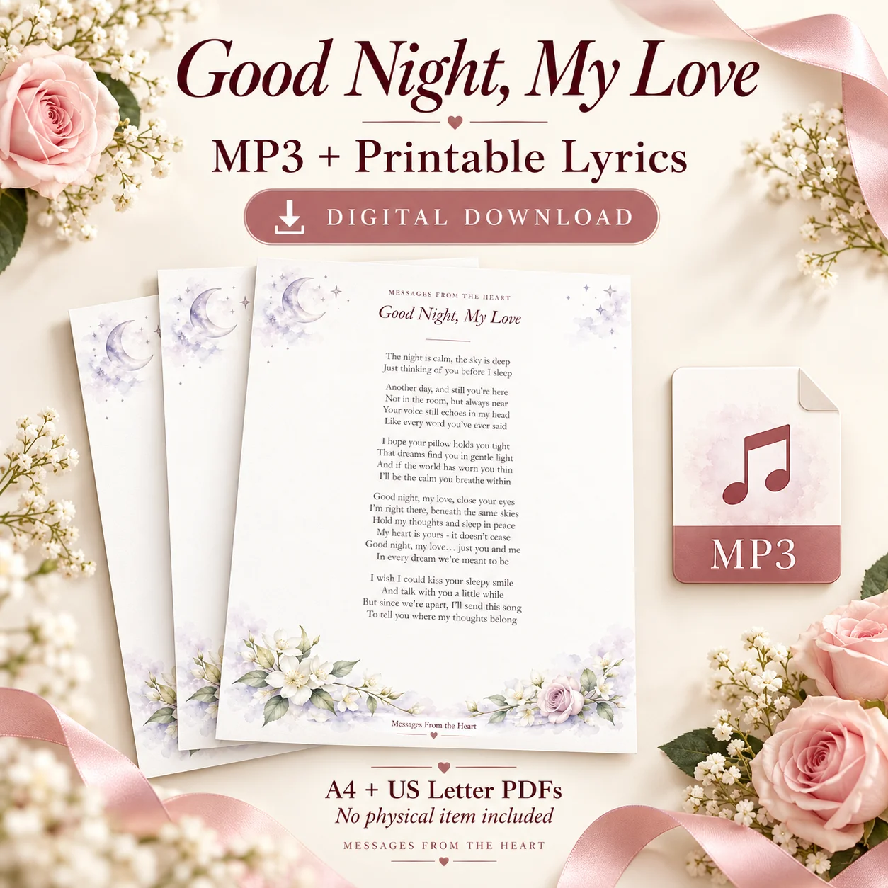 Good Night, My Love — MP3 + Printable Lyrics product image (1)