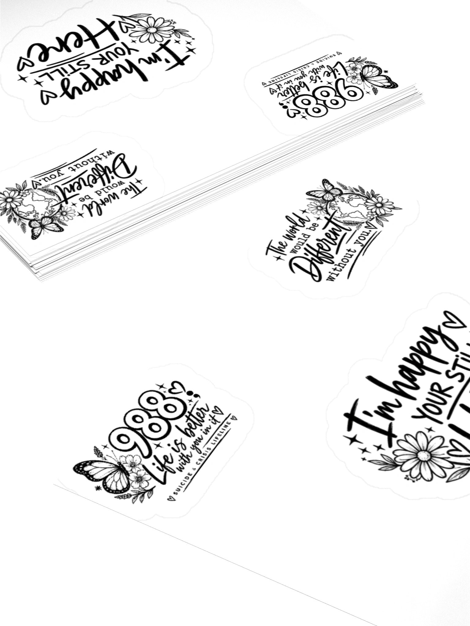 You Matter Mental Health Sticker Collection | Black & White Edition product image (4)