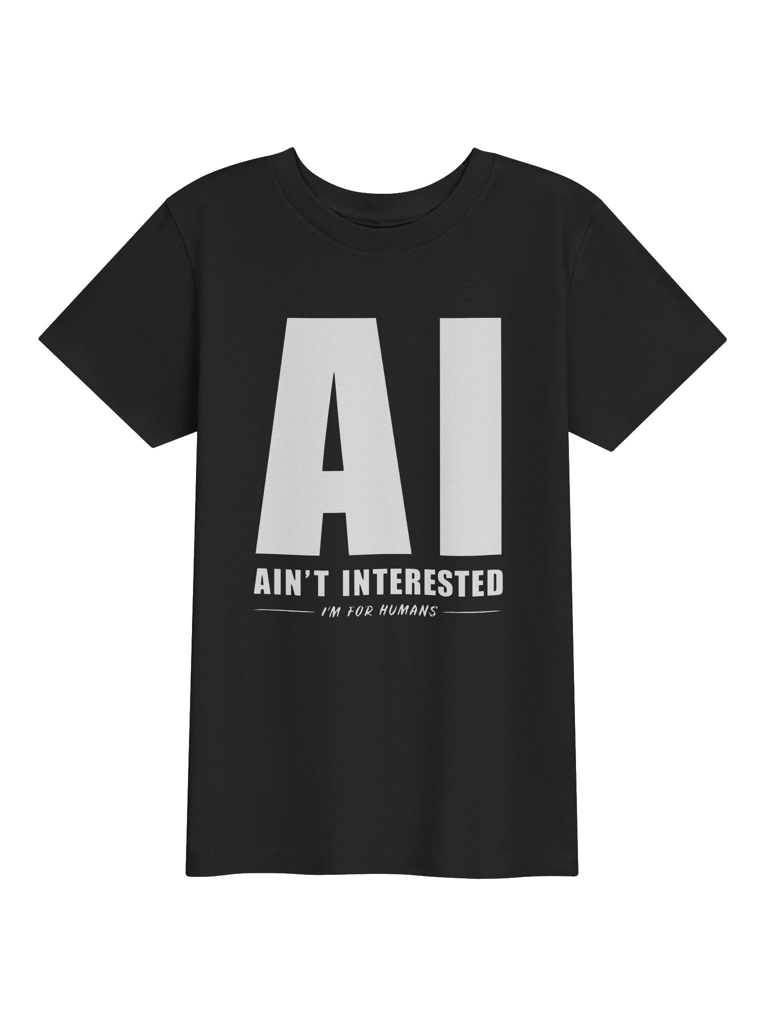 AI Ain't Interested Kids Black Shirt | The Next Generation product image (1)