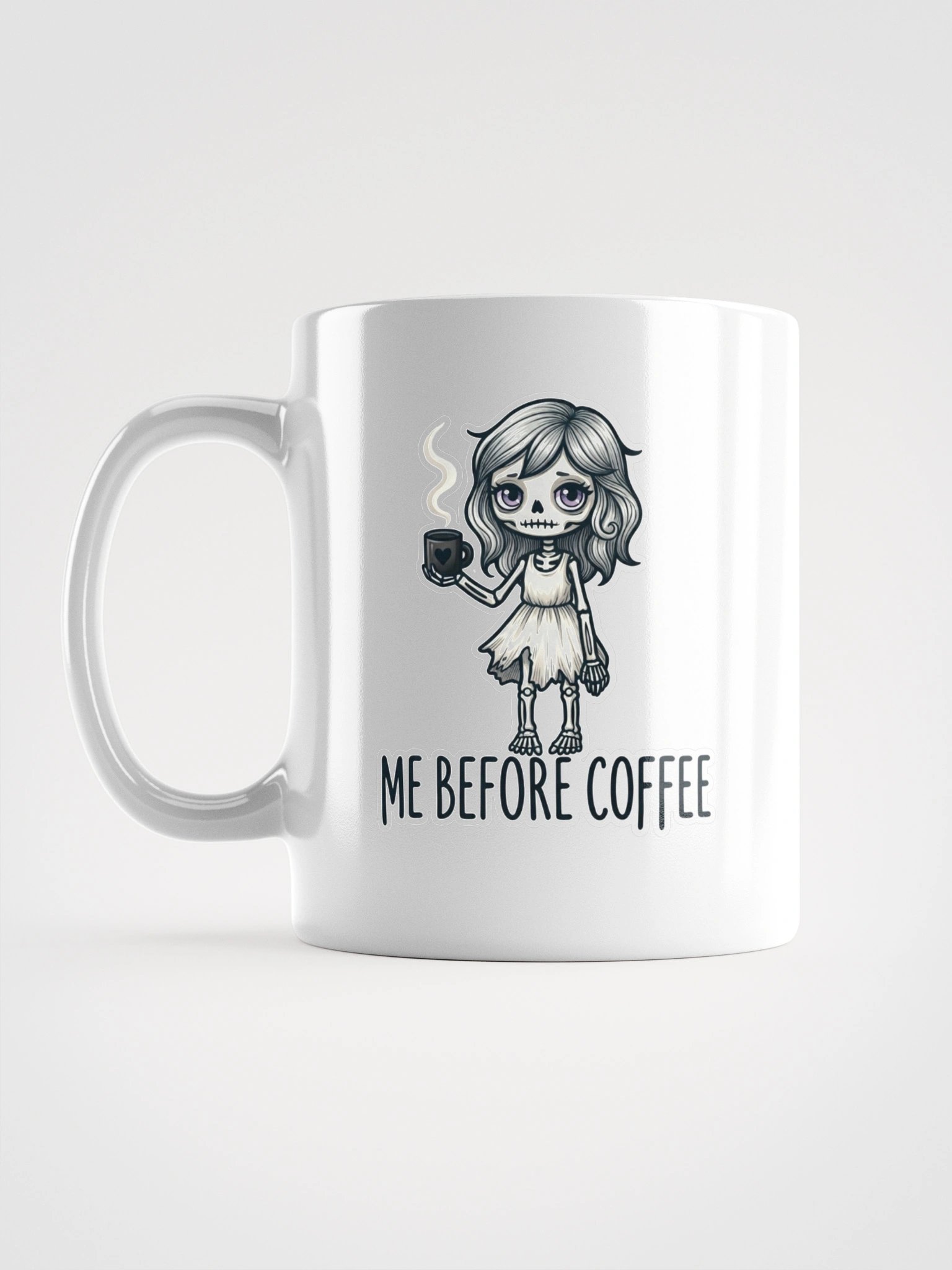 "Me Before Coffee" Skeleton Girl Mug | Me Before Coffee Collection product image (2)
