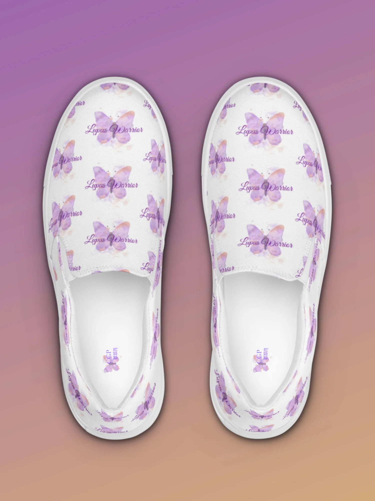 Purple Butterfly Lupus Warrior Slip On Canvas product image (4)