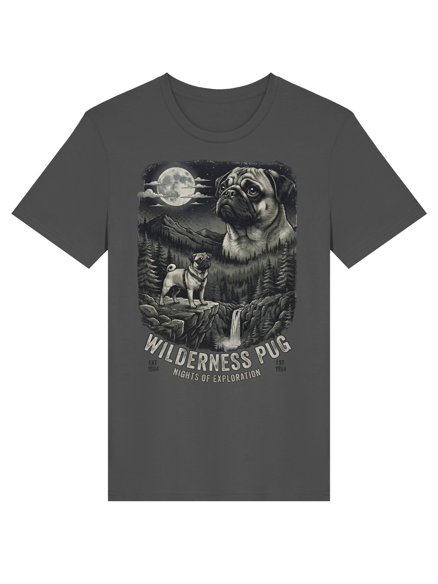 Pug Moon Vintage T-Shirt product image (2)