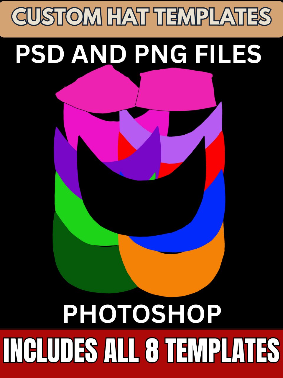 HL Sublimation Hat Templates and Video Tutorials Bundle Deal - Editable in Canva product image (9)
