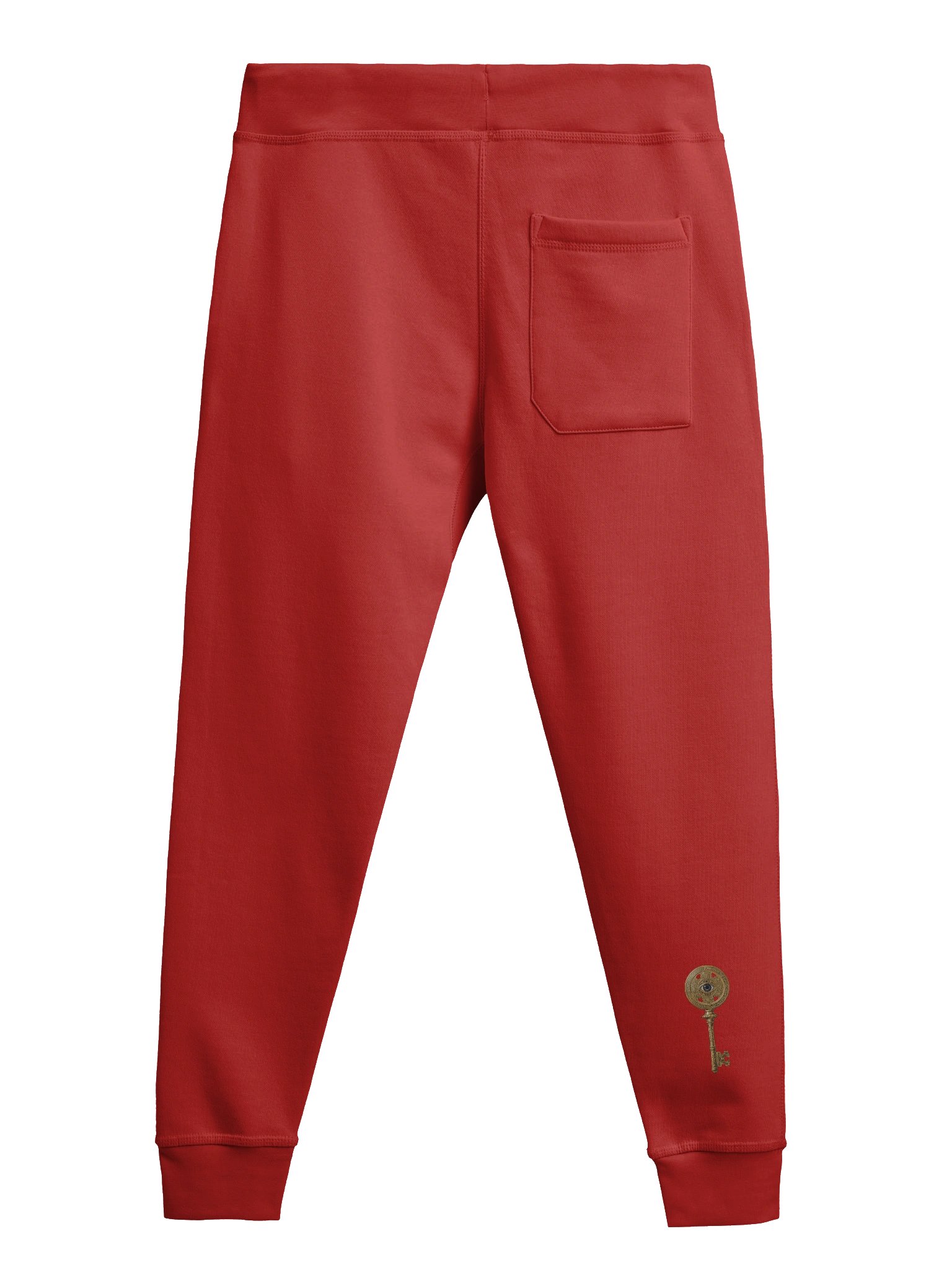 The Gatekeeper’s Key Fleece Joggers – Front Thigh & Back Lower Leg Print | Red | product image (2)