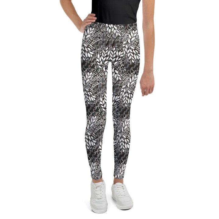 JoBeths' Signature Leggings 👖 Youth White Leave's 🍃 Design product image (1)