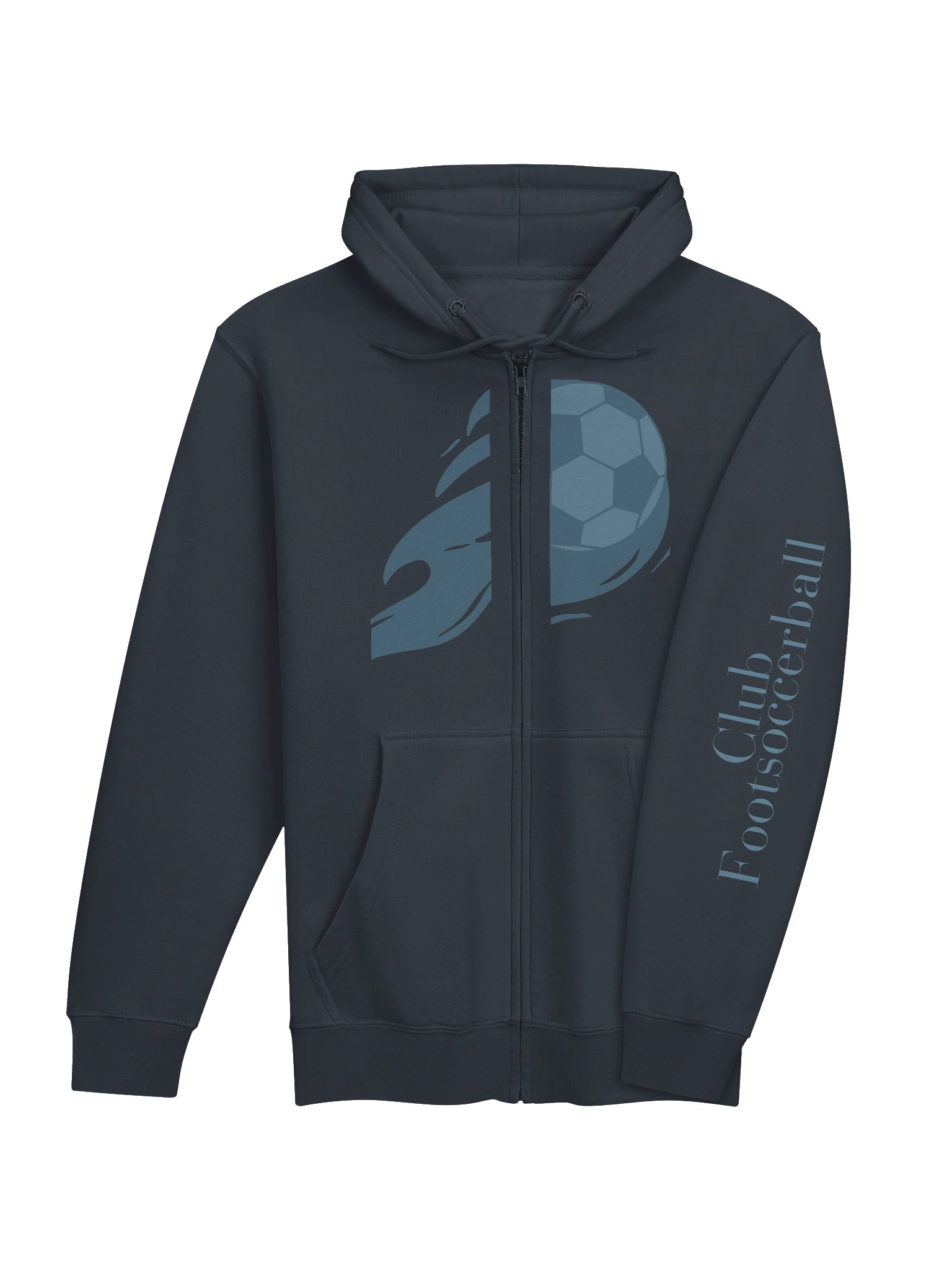 Blue Flaming Soccer Ball Zipup Hoodie product image (19)