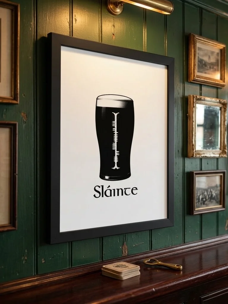 Sláinte – Celtic Health & Cheers Ogham Framed Art Print product image (26)