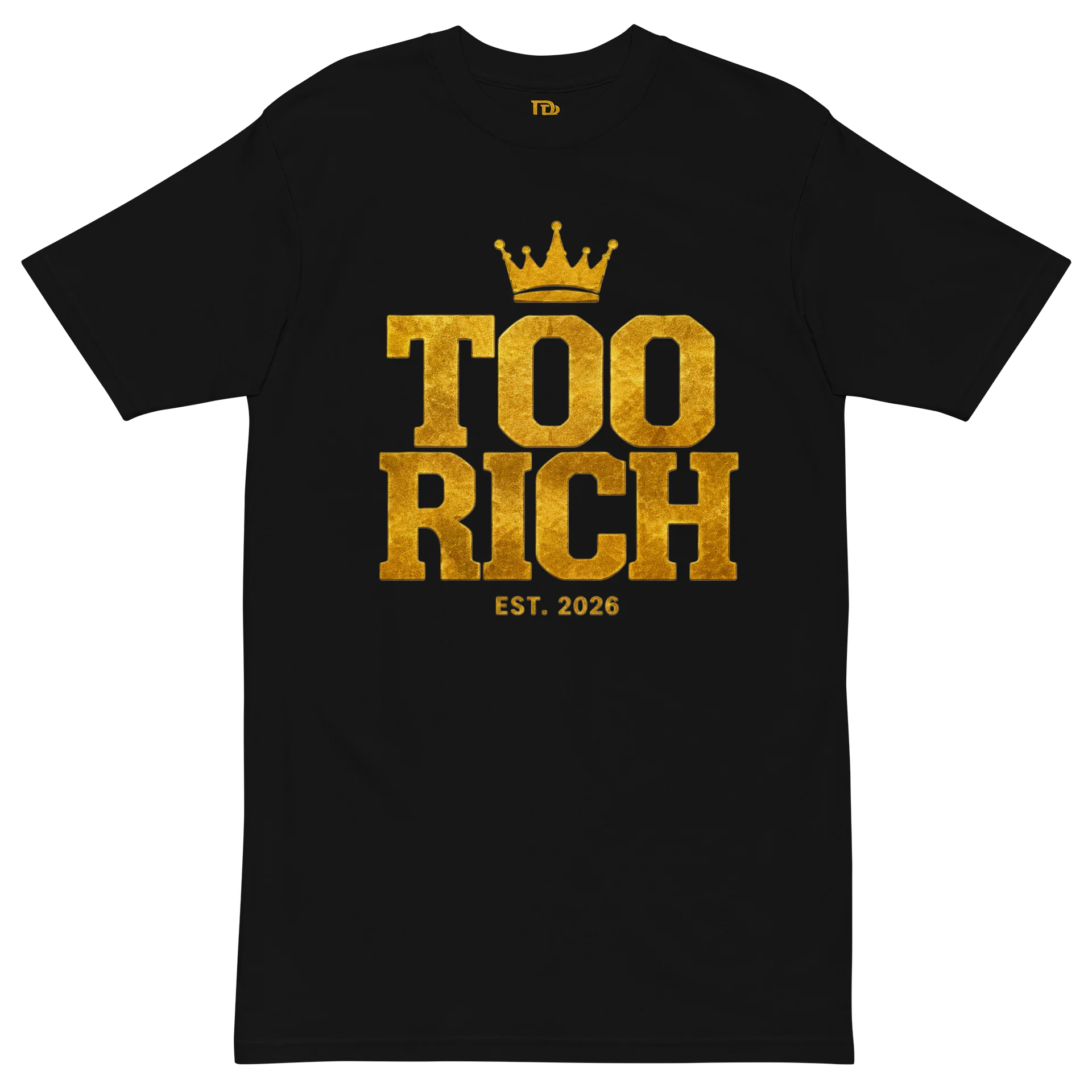 TOO RICH Crown Edition T-Shirt – Black & Gold product image (2)