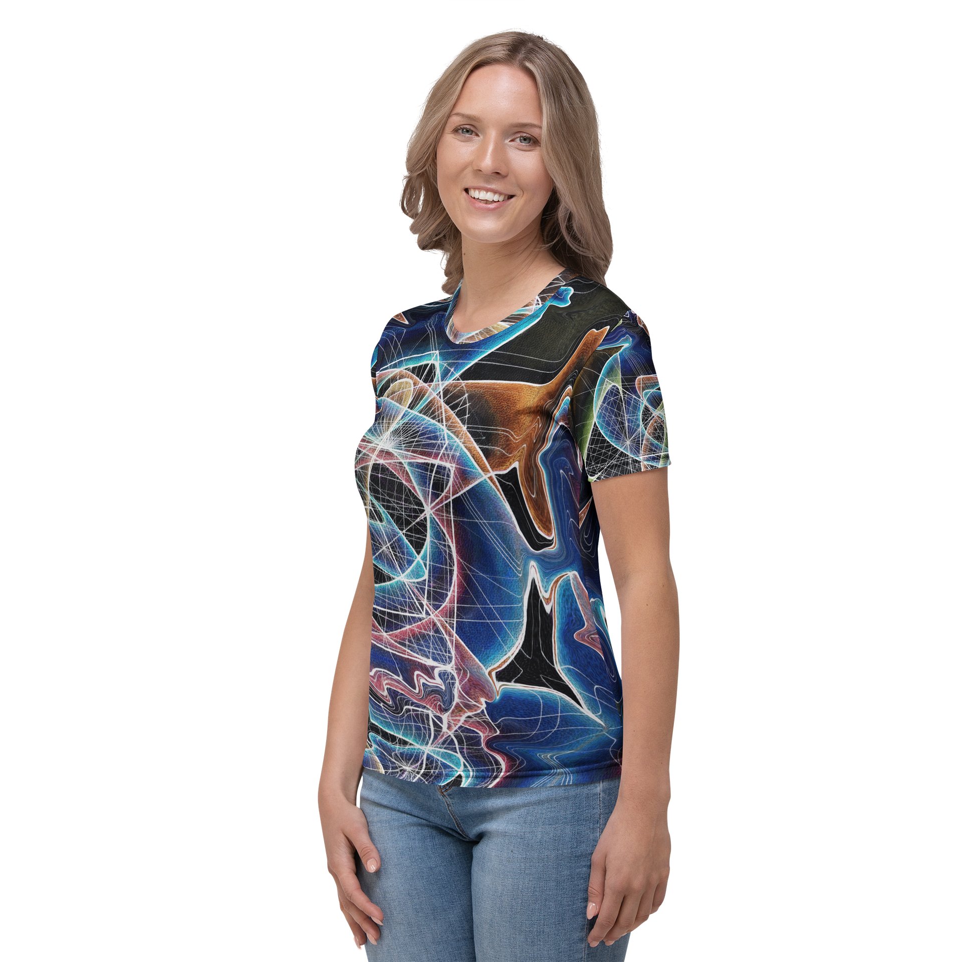 Translucent Heart - Geometric Negative Art Women's Crew Neck T-Shirt product image (5)