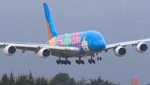 Super happy to catch the @emirates A380 in the “Destination Dubai” livery arriving into @christchurch_airport today as EK412....
