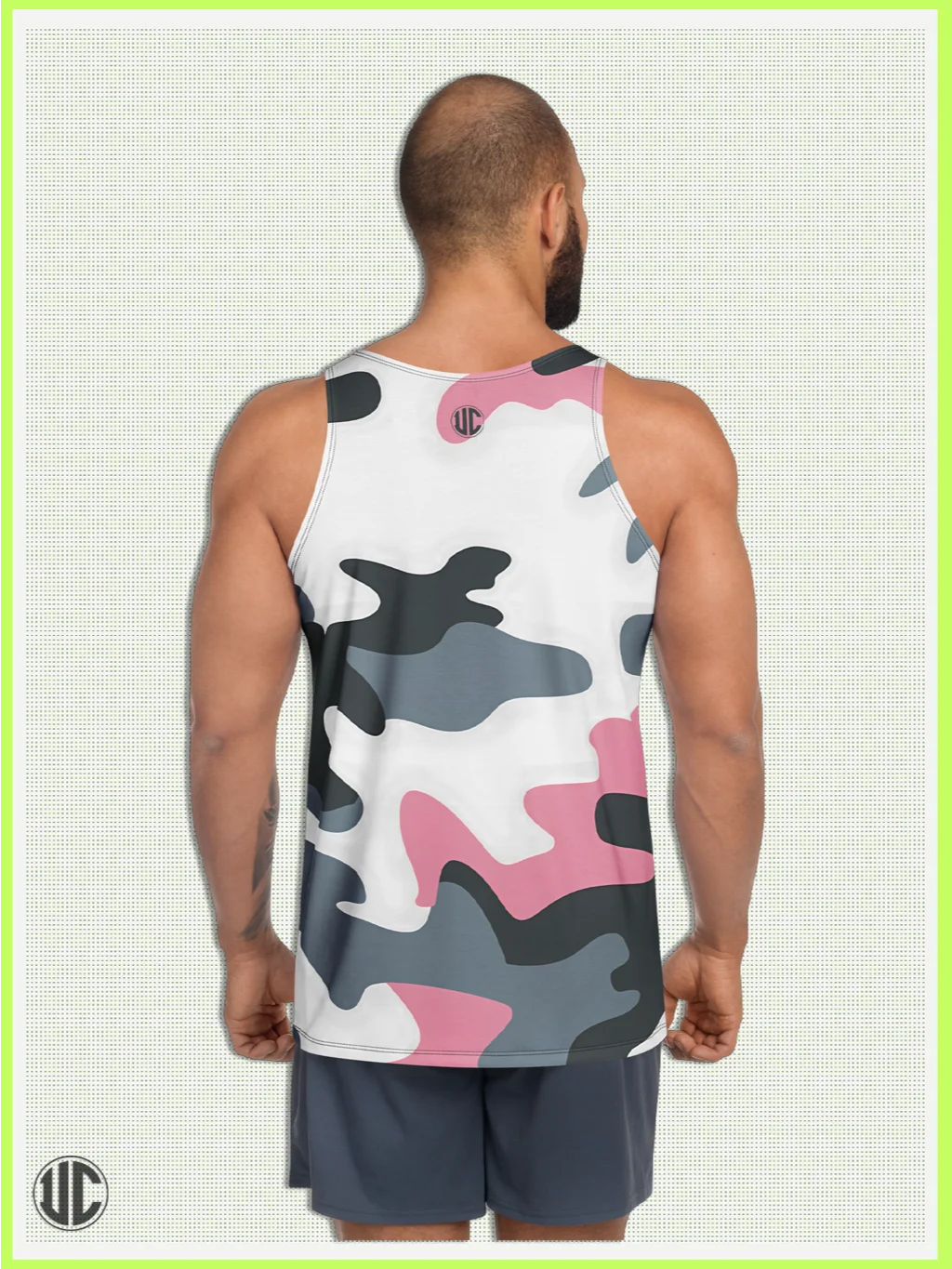 Bubblegum Pink Urban Camo – Men’s Tank Top product image (2)