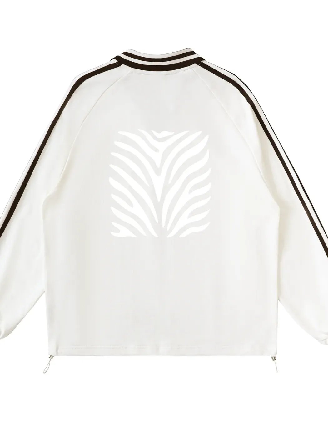 GET THE BAG Contrast Striped Lapel Collar Sweatshirt product image (6)