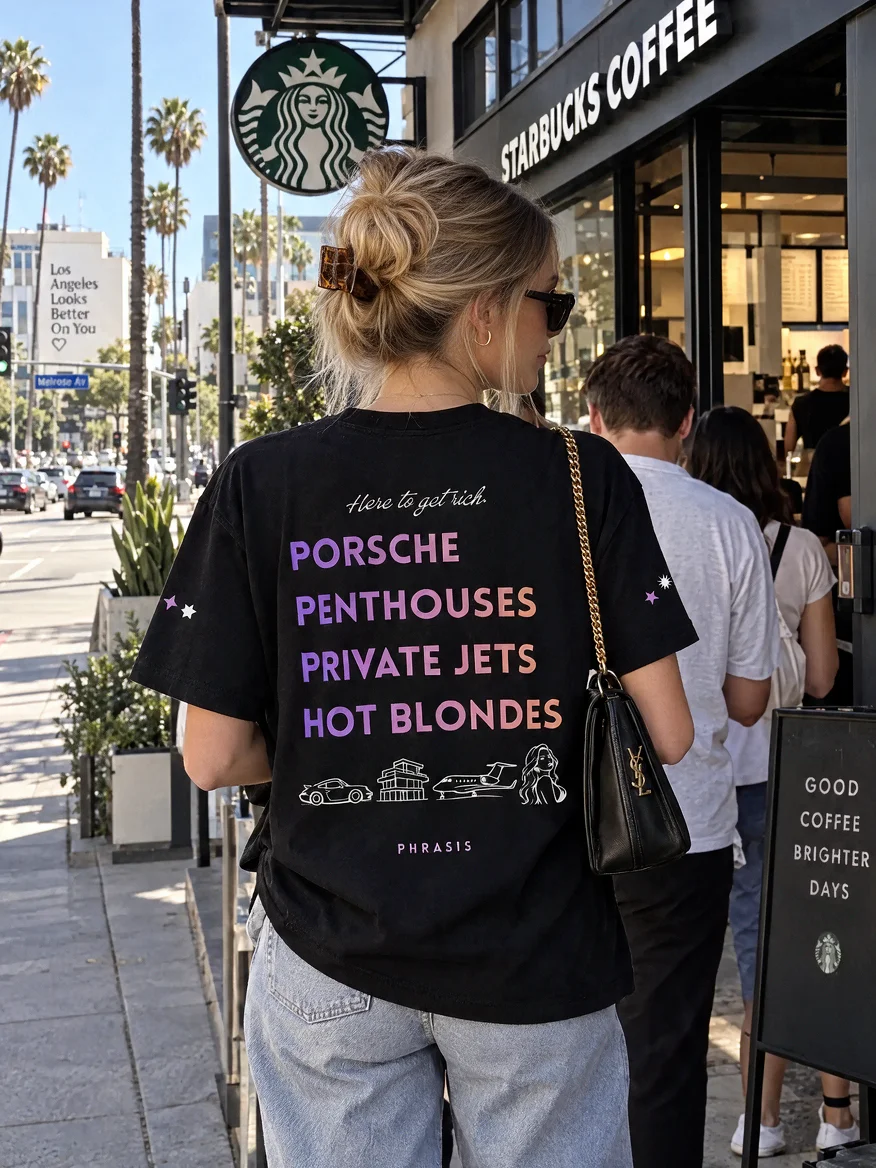 Here to get rich. Porsche, Penthouse, Private Jets, Hot Blondes. #1 — Black, photo 3