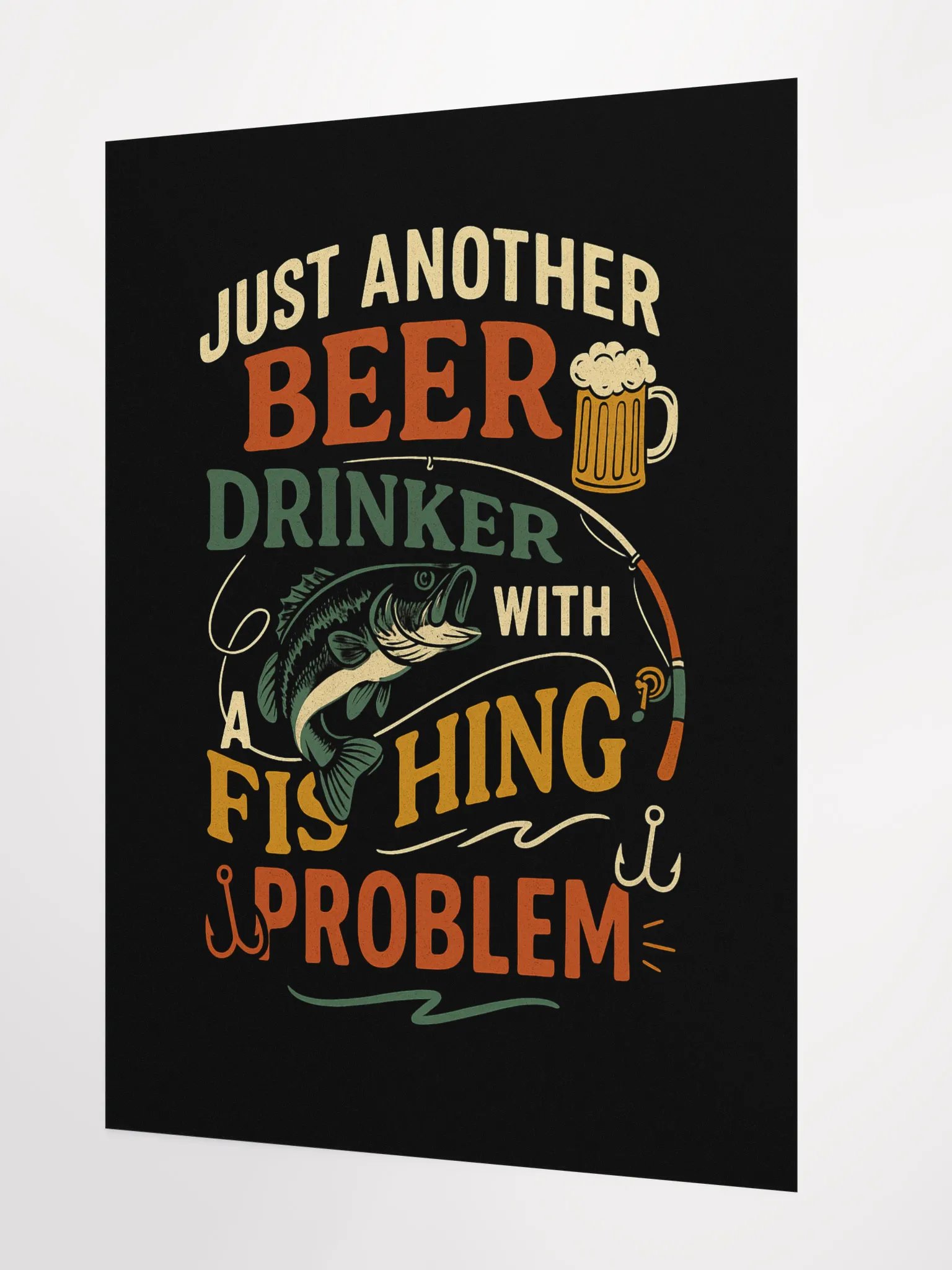 Funny Beer & Fishing Poster – Just Another Beer Drinker Wall Art product image (4)