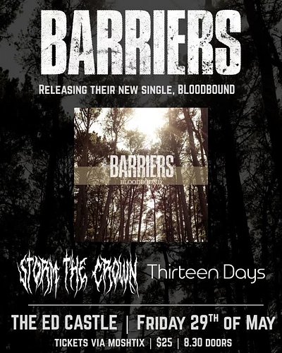 This Friday. 3 amazing bands. @barriers_metal @thirteendays.aus @stormthecrown.

https://m.moshtix.com.au/v2/event/barriers-s...