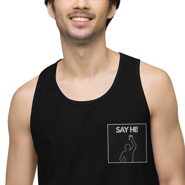VIRAL Silhouette "Say Hi!" Tank Top | Iconic Immersive Dance Workout Cotton Heritage Premium Muscle Tee product image (2)