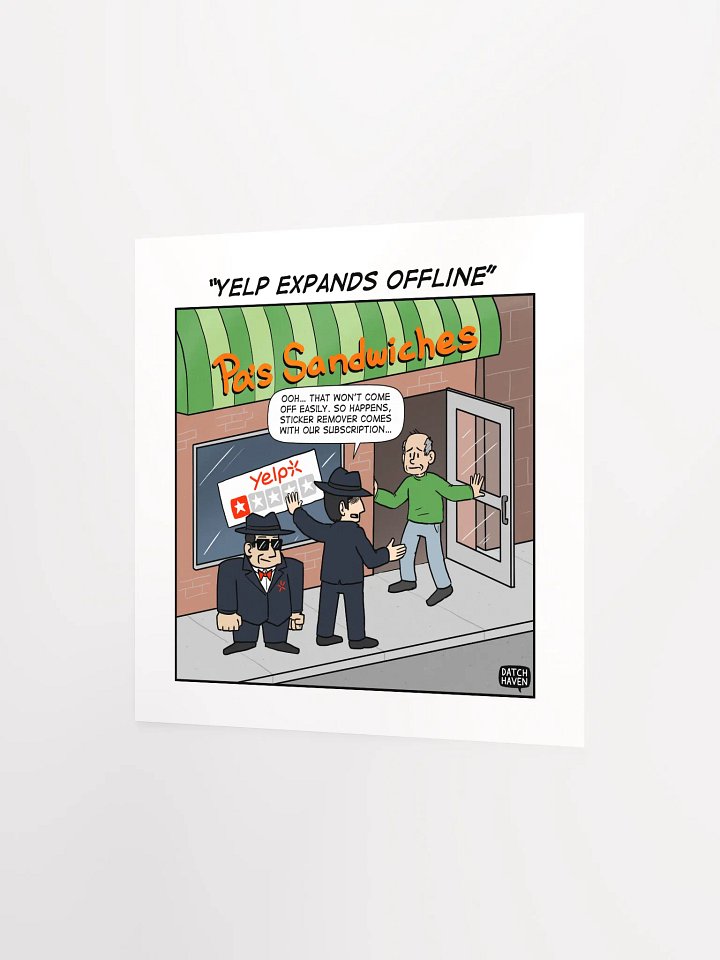 "Yelp expands offline" poster (10″×10″) product image (2)