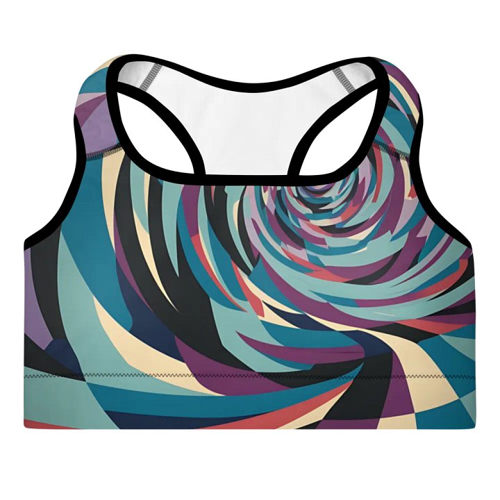 Abstract Lithographic Pattern Design Padded Sports Bra - V5 product image (2)