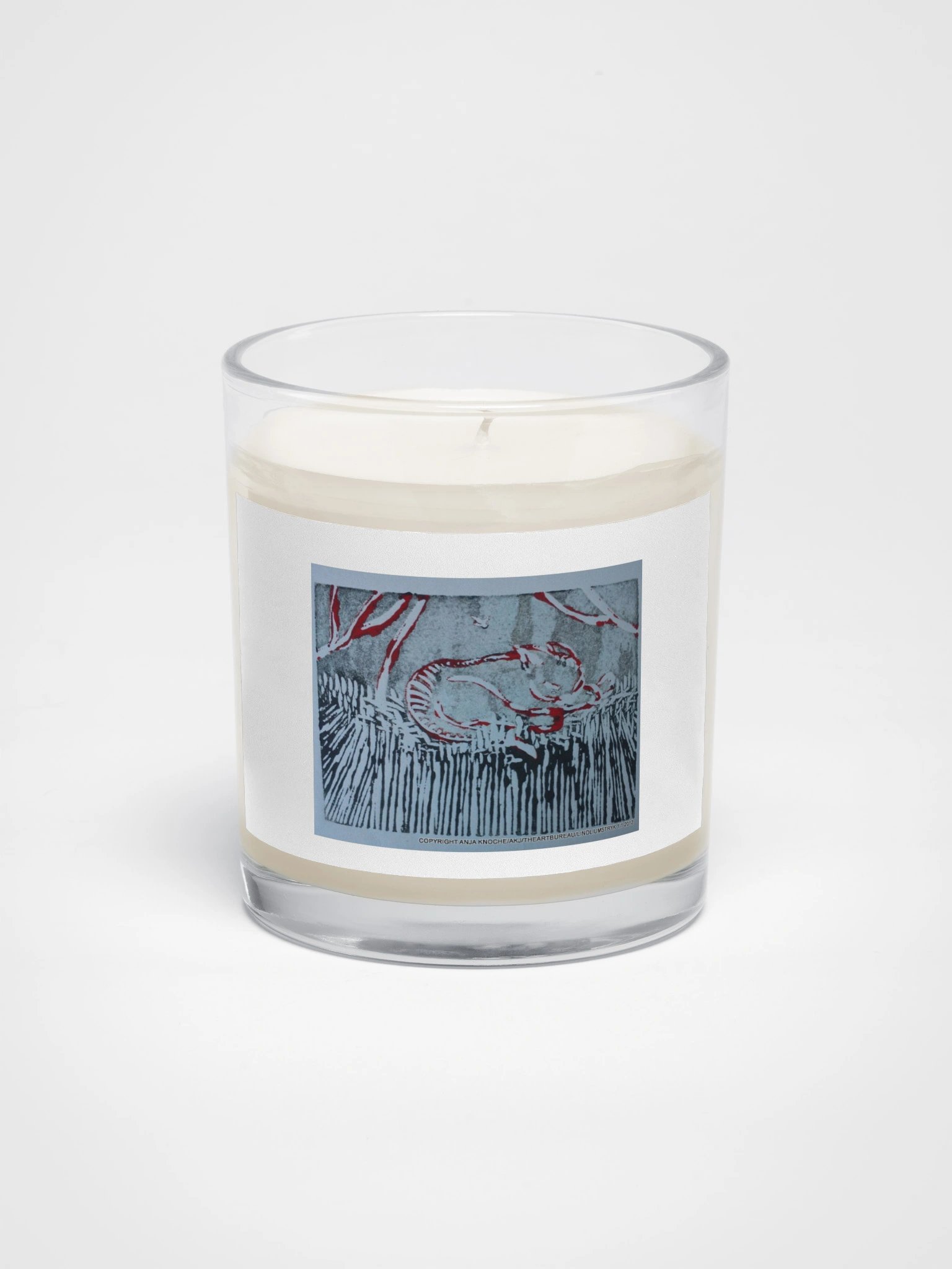 Abstract graphic Art print Soy Wax Candle "the cat is in the garden" product image (1)