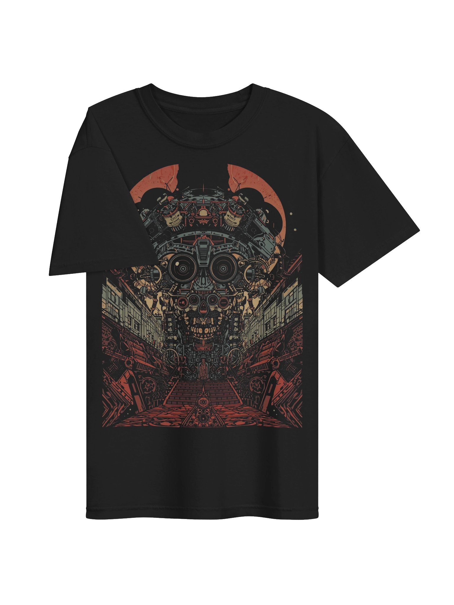 Retro-Futurist Robot Skull Heavyweight T-Shirt product image (6)