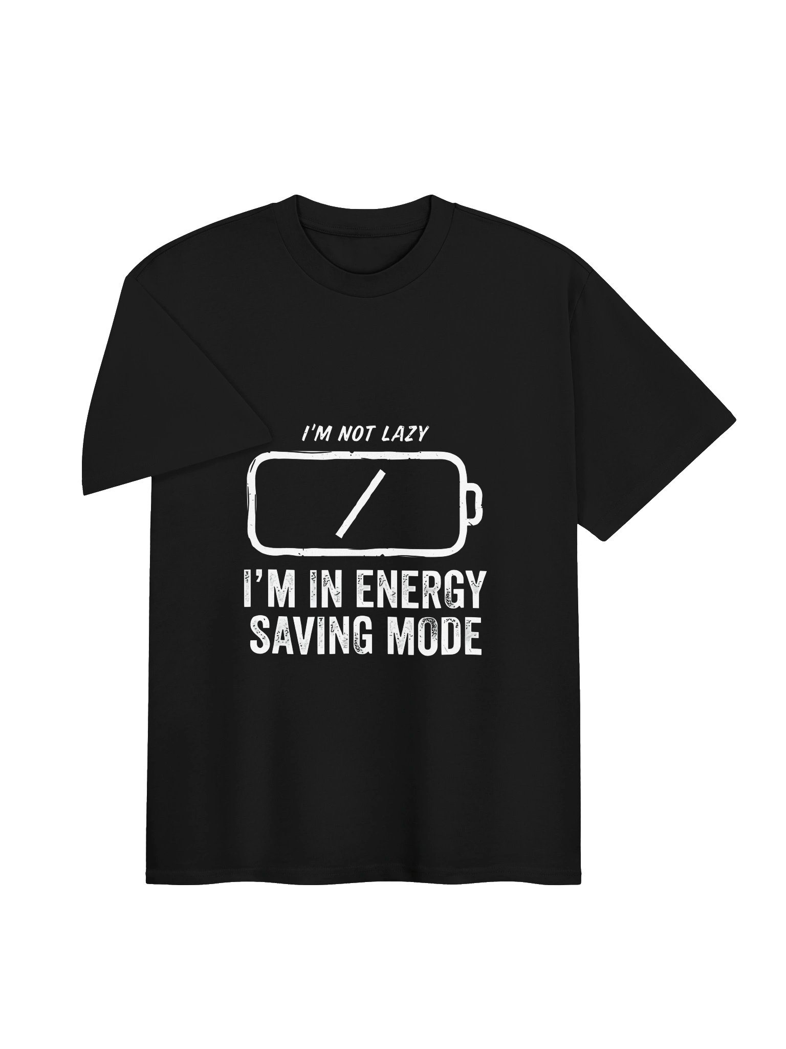 Funny Low Battery "I'm Not Lazy, I'm In Energy Saving Mode" Vintage Graphic T-Shirt product image (2)