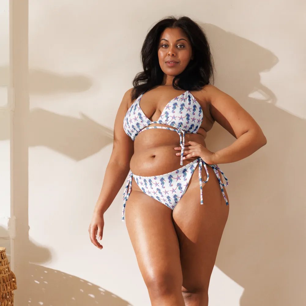 Watercolour Seahorse And Starfish Pattern Bikini Set product image (8)