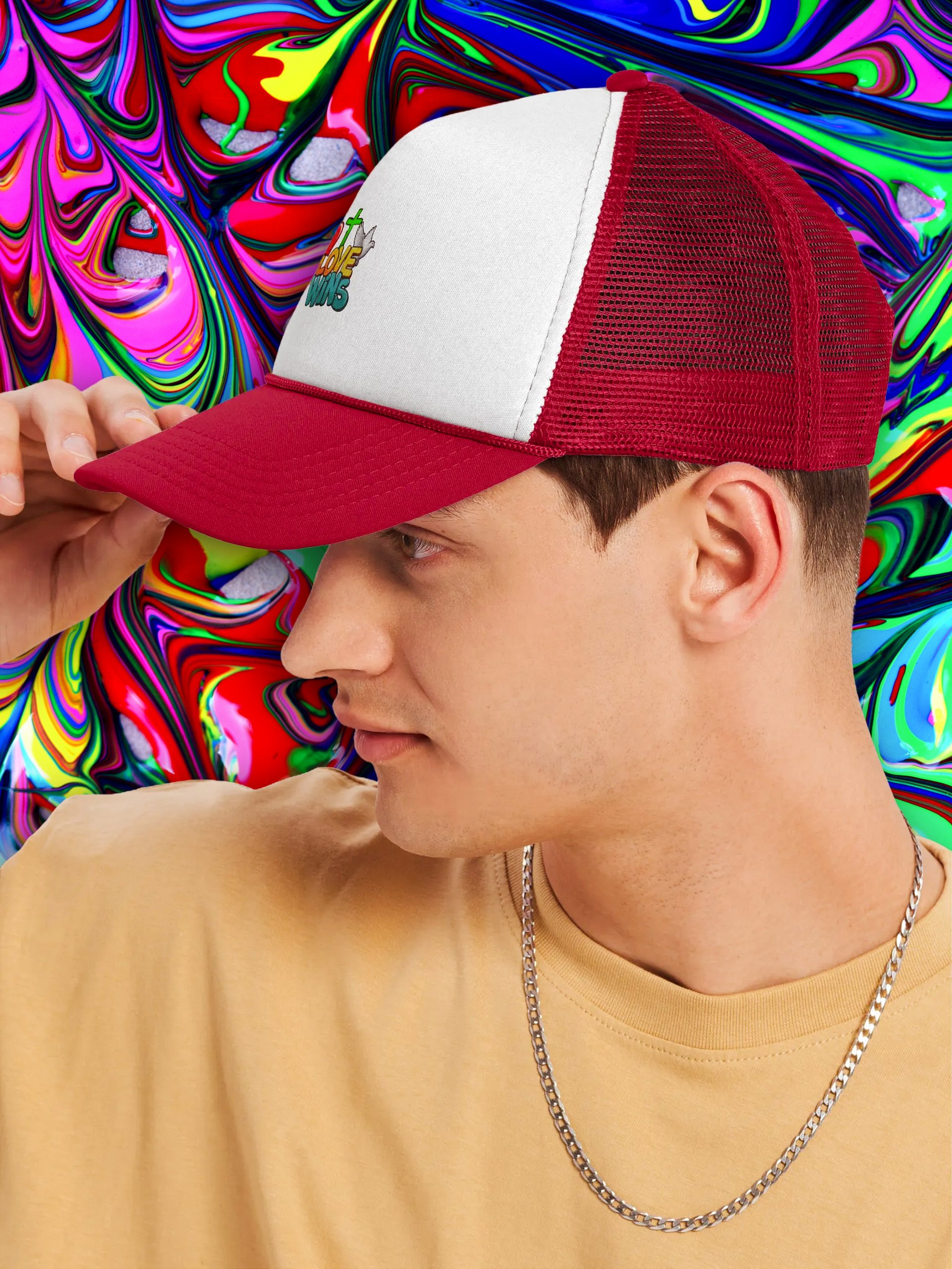 Love Wins Collection - Valucap Foam Trucker Hat product image (3)