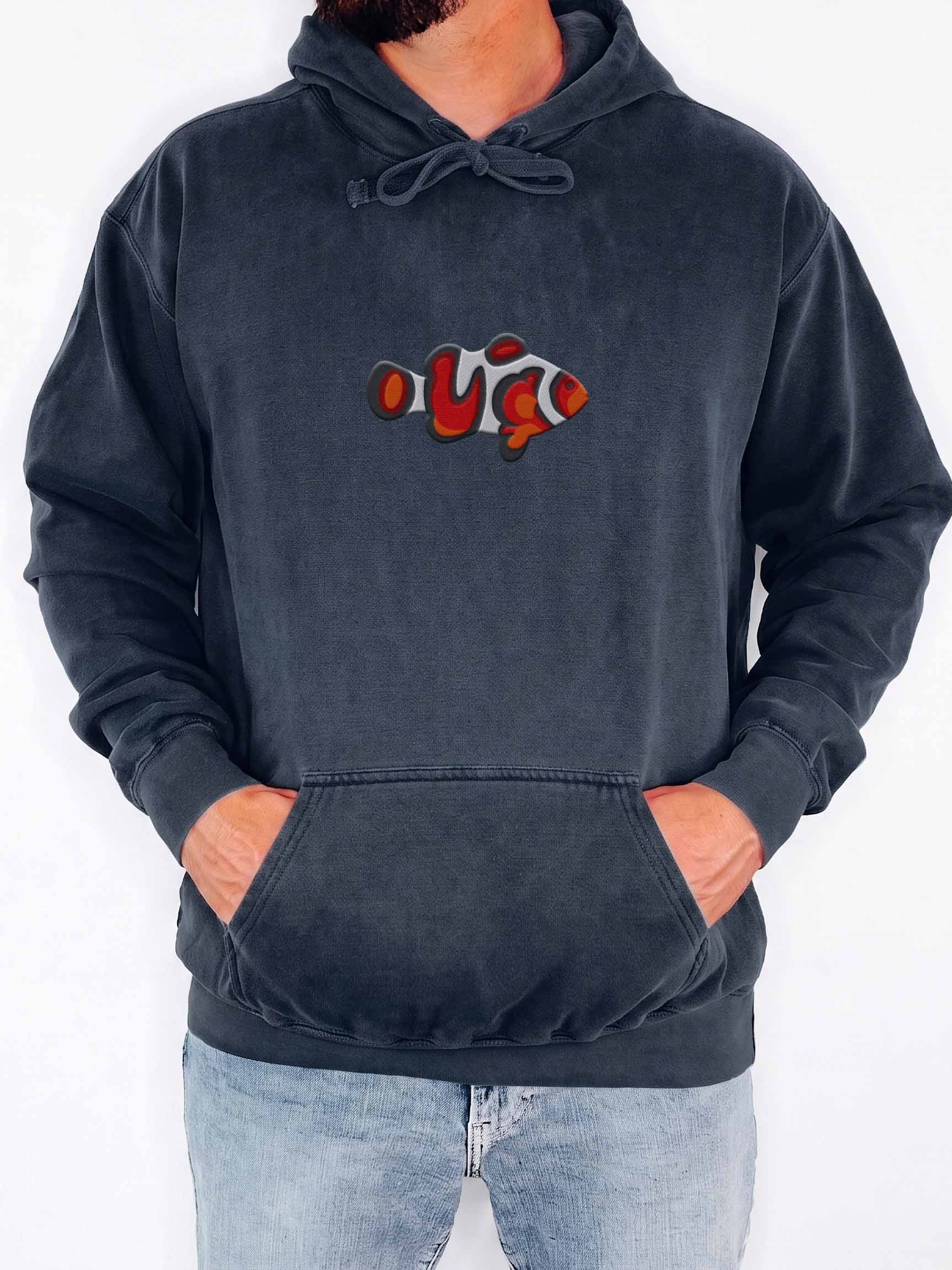 Picasso Clownfish Embroidered Premium Hoodie | Saltwater Reef Aquarium Fish & Marine Life Apparel product image (2)