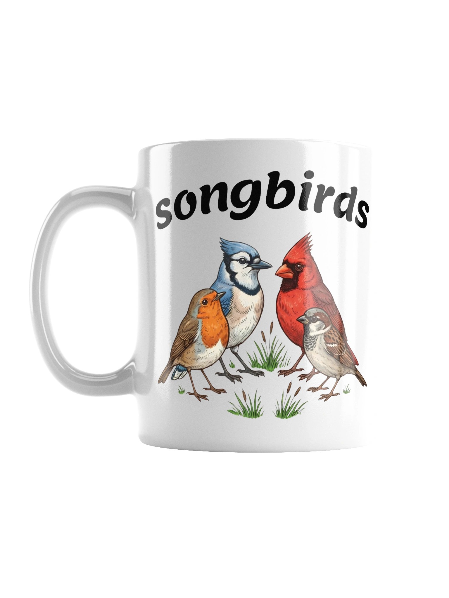 North American Songbirds Mug – Retro Field Guide Illustration Mug for Bird Lovers product image (1)