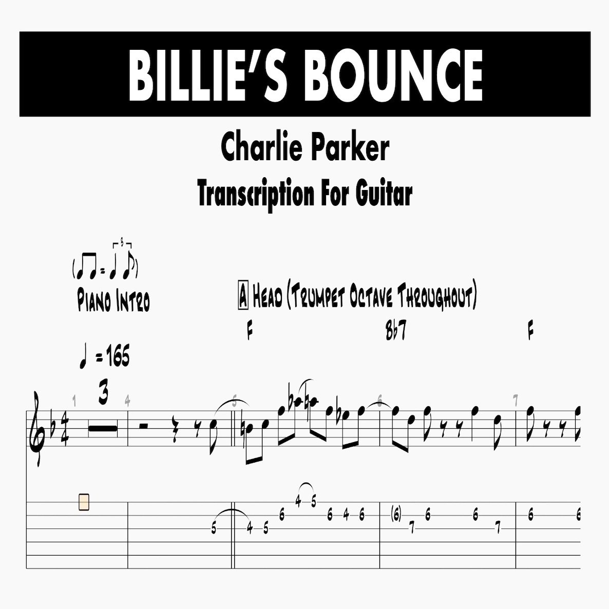 Billie’s Bounce – Guitar Pro File (Charlie Parker Solo) product image (1)