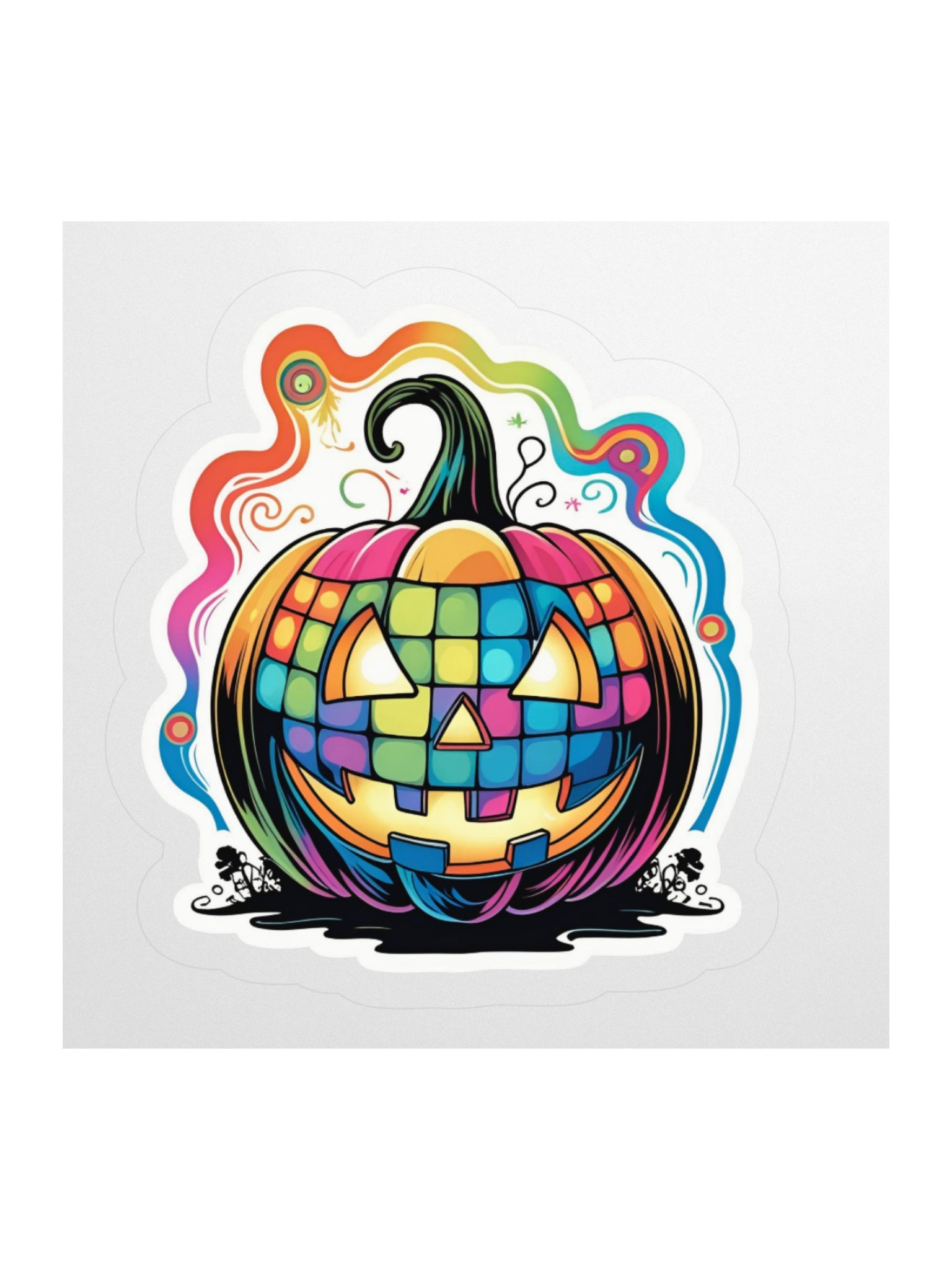 Groovy Pumpkin Kiss Cut Stickers product image (1)