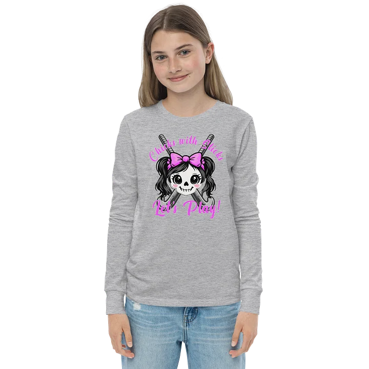 Chicks with Sticks - Lets Play - Youth Long Sleeve Tee product image (3)