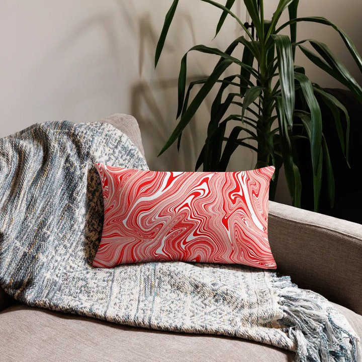 Premium Pillow Case - Red and White Liquid Swirls product image (2)