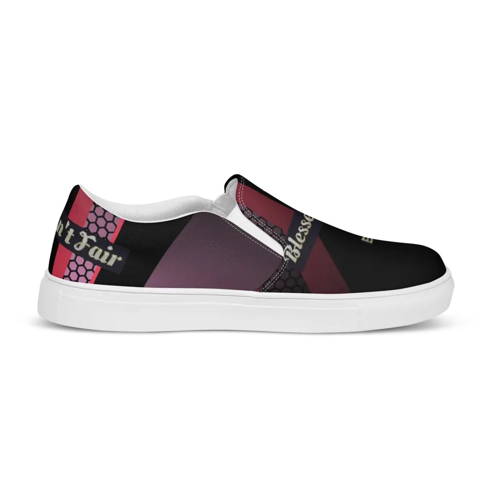 BBG Diamond Cross Black and Purple Men's Slip Ons product image (12)