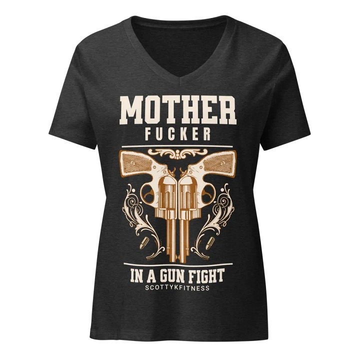 MF in a Gun Fight Women's V-Neck product image (3)