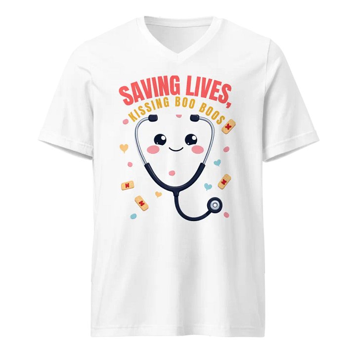 Smiling Stethoscope Saving Lives v-neck Tee product image (5)