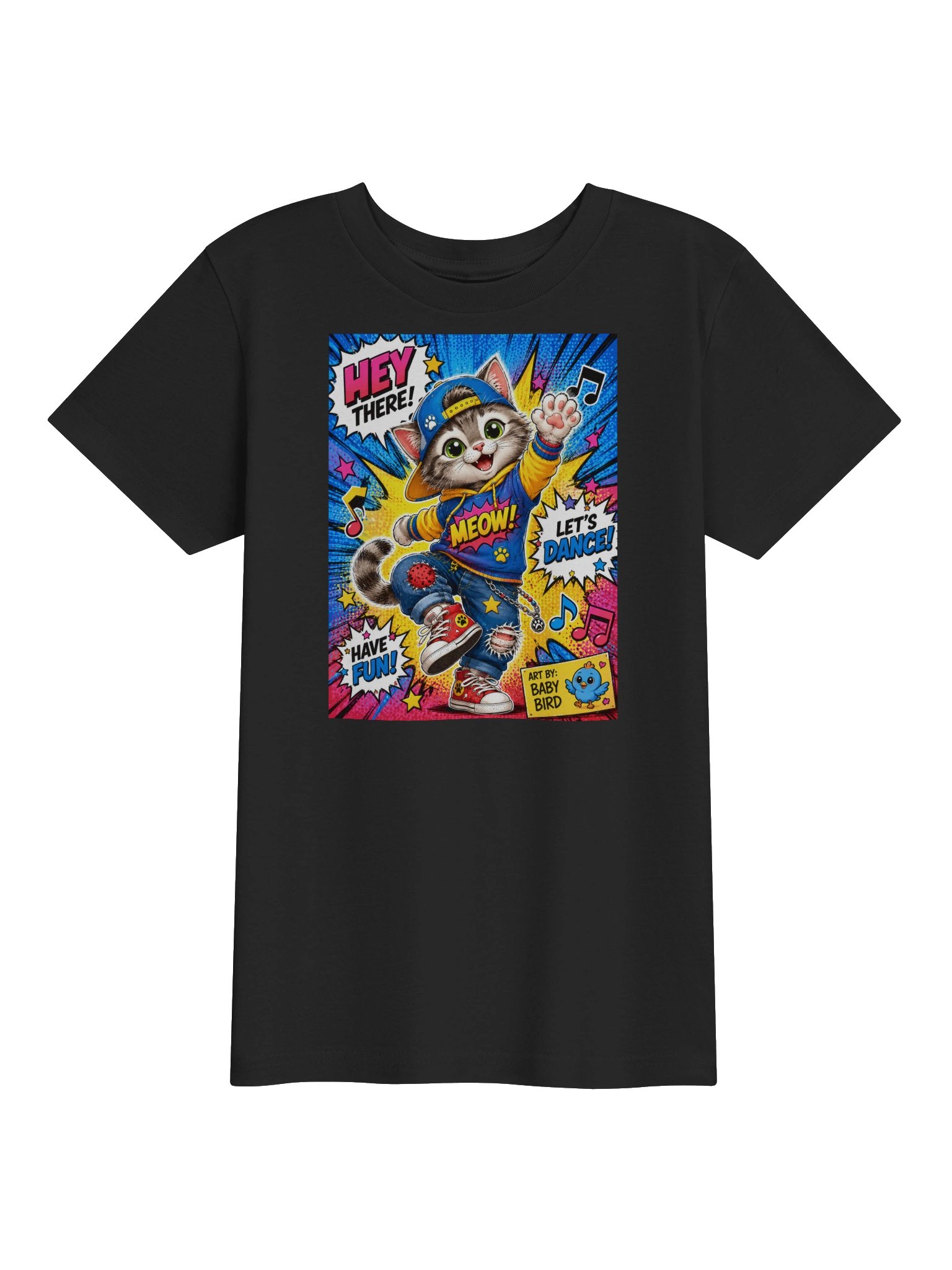 Baby Bird's Dancing Kitty Kids T-Shirt product image (11)