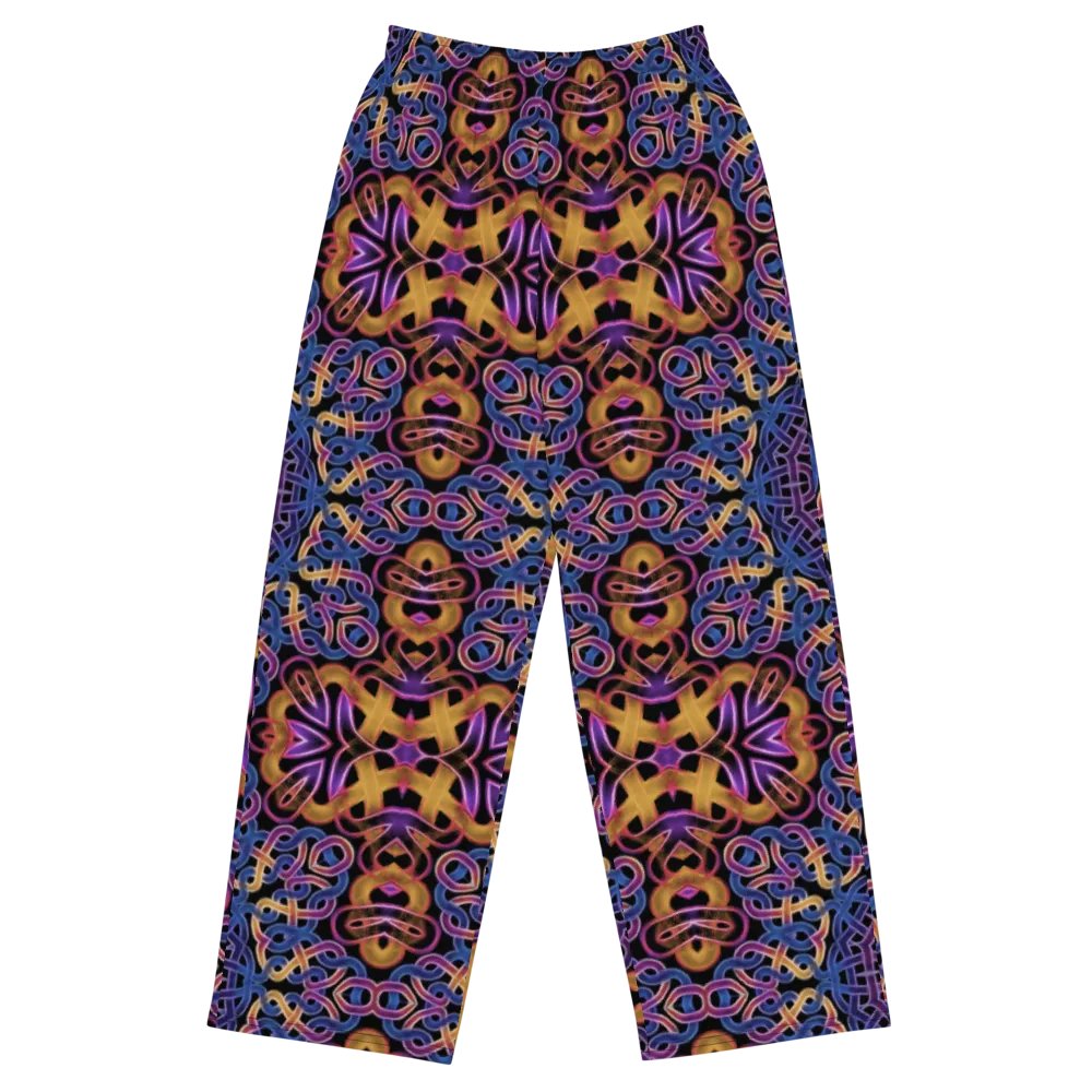 Blue Gold Celtic Kaleidoscope Wideleg Pants product image (2)