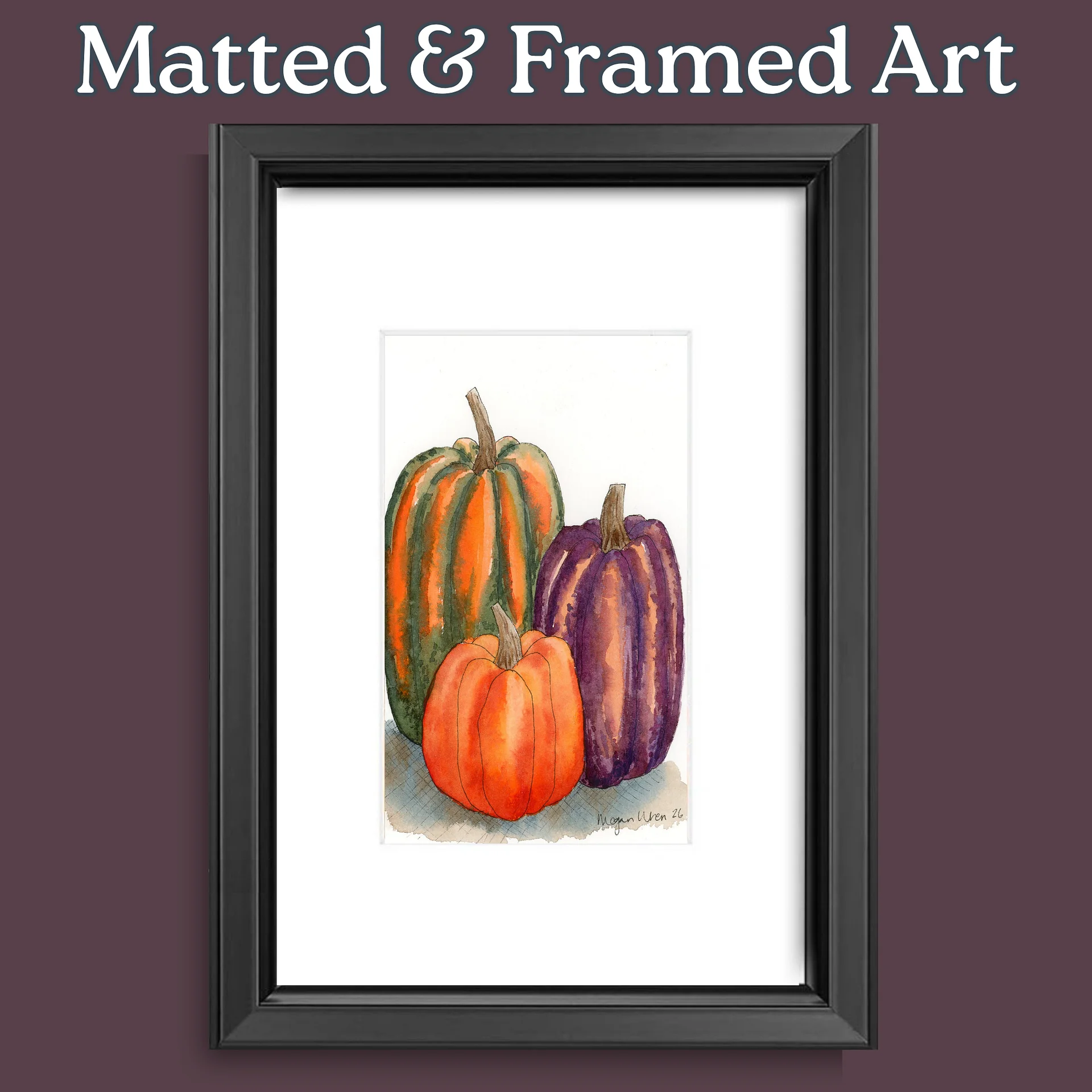 Fall Pumpkin Watercolor Print - Colorful Harvest product image (3)