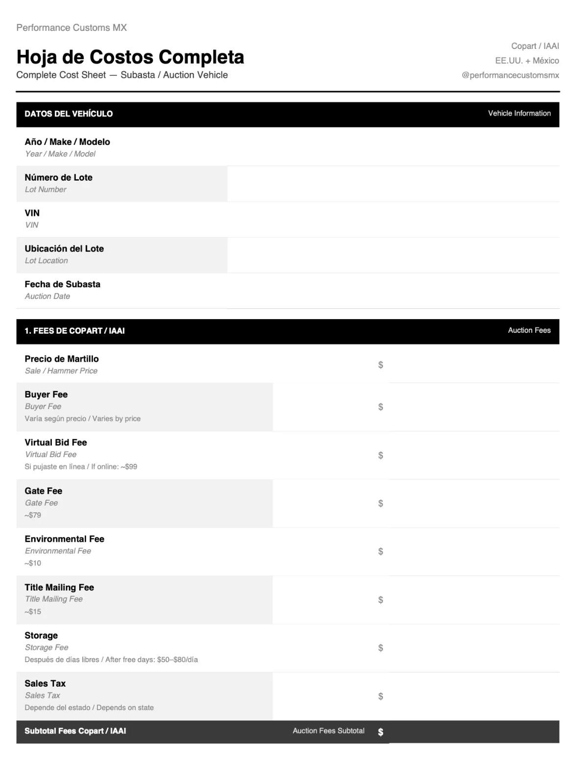 Copart | Check list de inspección Pre-Compra product image (1)