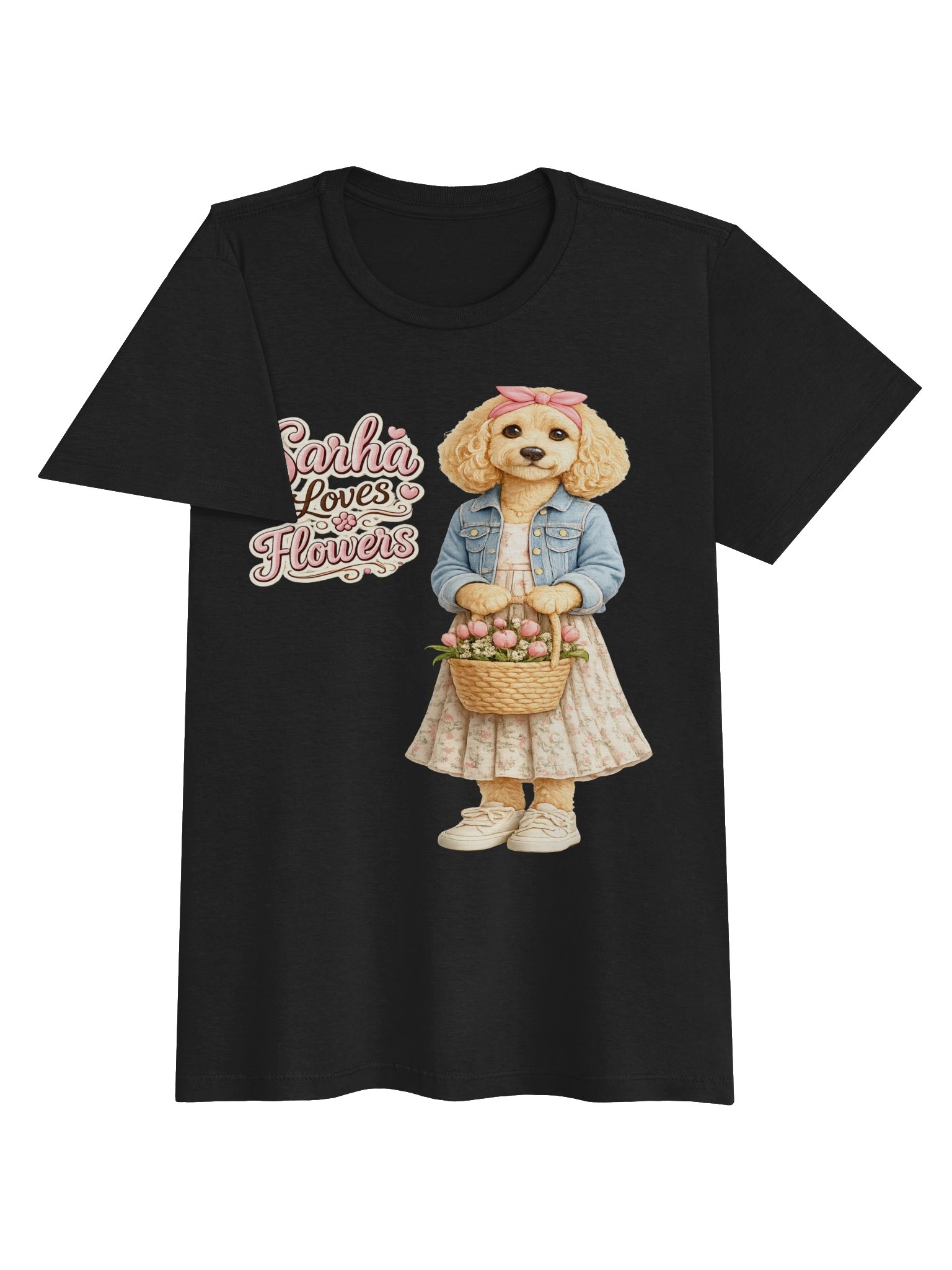 Sarah Loves Flowers Doodle Adult Tee product image (3)