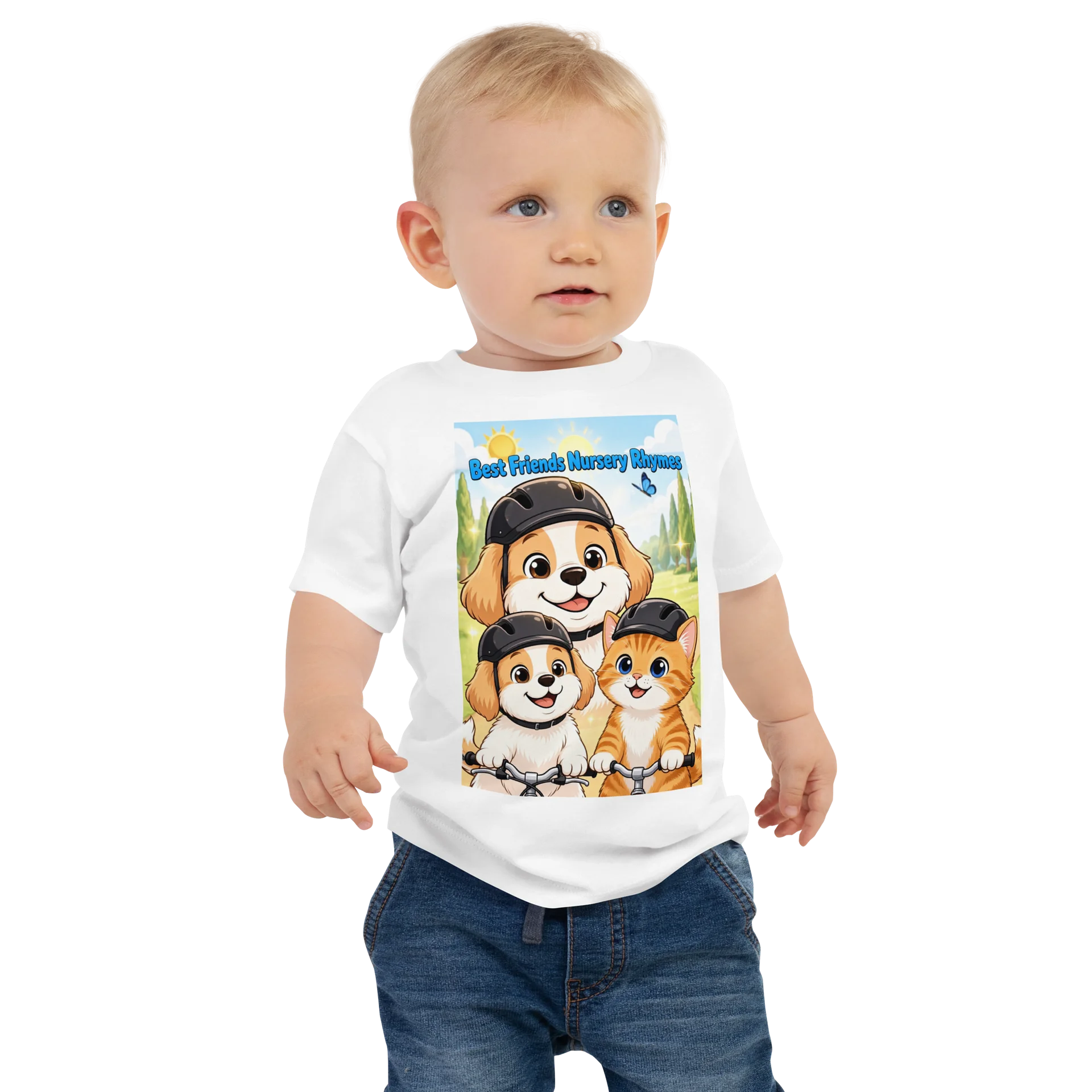 Kitten & Puppy Biking Baby T-shirt product image (1)