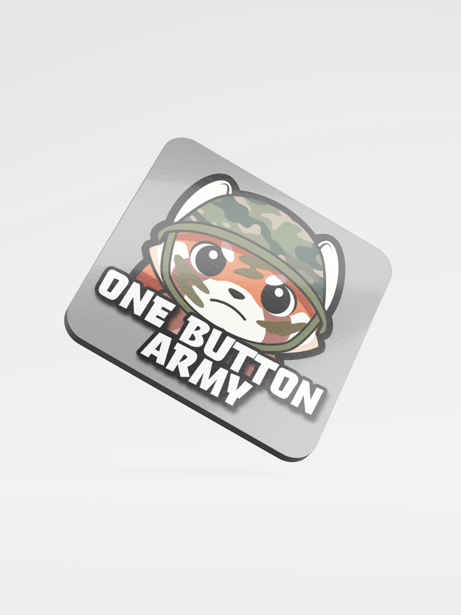 One Button Army - Glossed Cork Coaster product image (1)