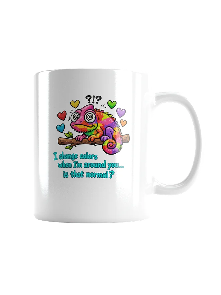Chameleon Valentine Mug 11oz - "I Change Colors When I'm Around You" Funny Love Gift - Cute Romantic Coffee Mug for Boyfriend Girlfriend Wife Husband - Anniversary Birthday Present product image (2)